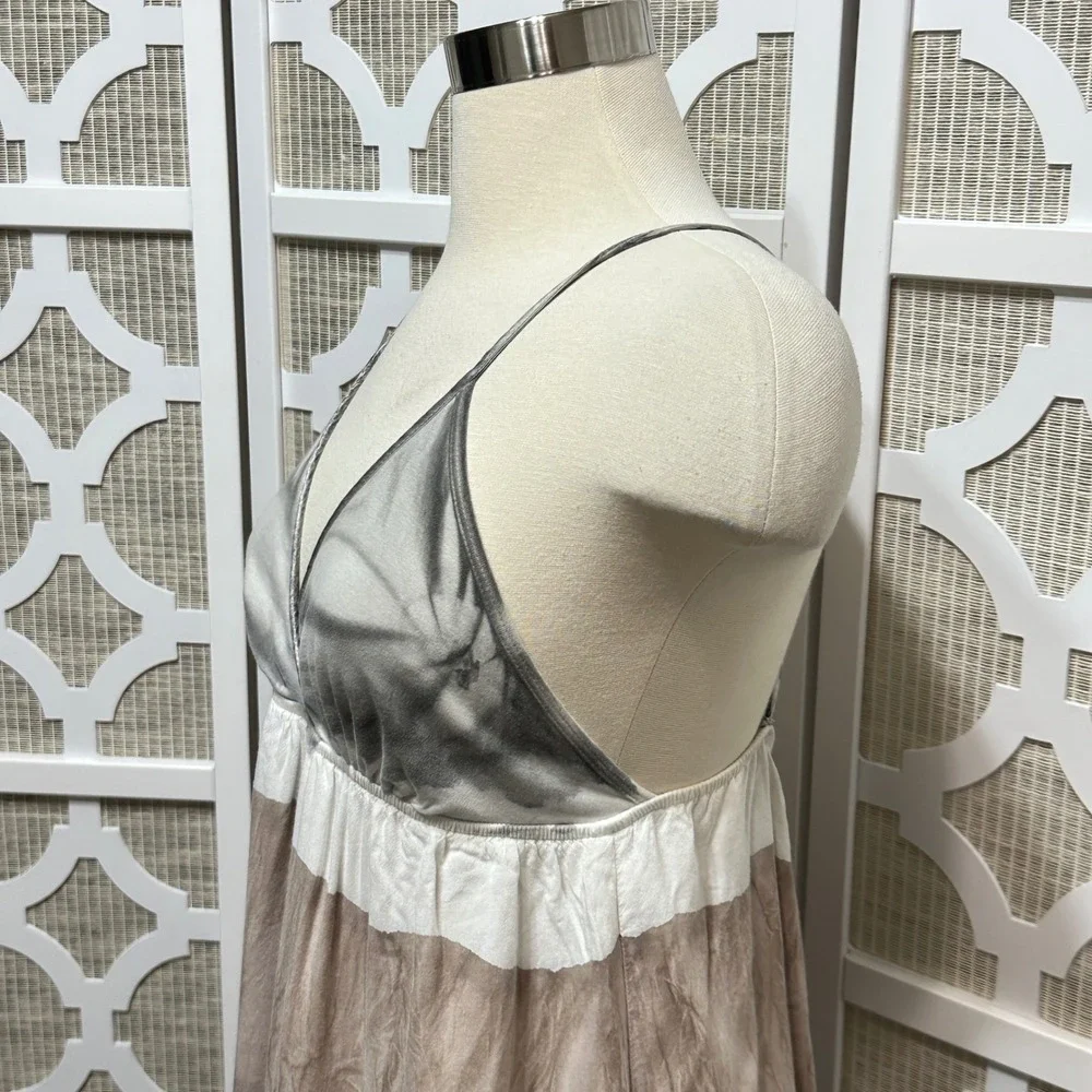 Hard Tail Ombre Sundress Women XS Neutral Open Back Beach Vacation Festival Boho